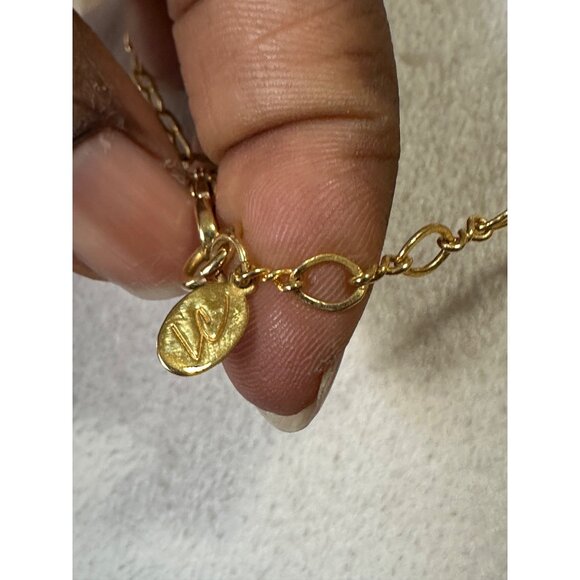 Liz Claiborne Gold Chain Necklace With Amber Tortoise Shell Pendant Toggle Clasp - Picture 4 of 8